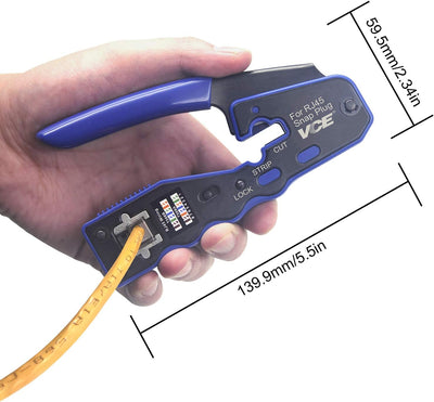 VCE GJ670BL Professionell Netzwerk Werkzeug RJ45 Crimpzange Netzwerkkabelzange