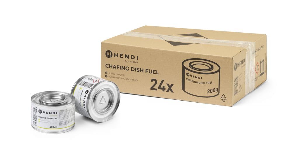 HENDI Brennpaste, 24 Stück, russ- und geruchlos, Brenndauer ± 3 Stunden, Brenngel, Fire Paste, für W