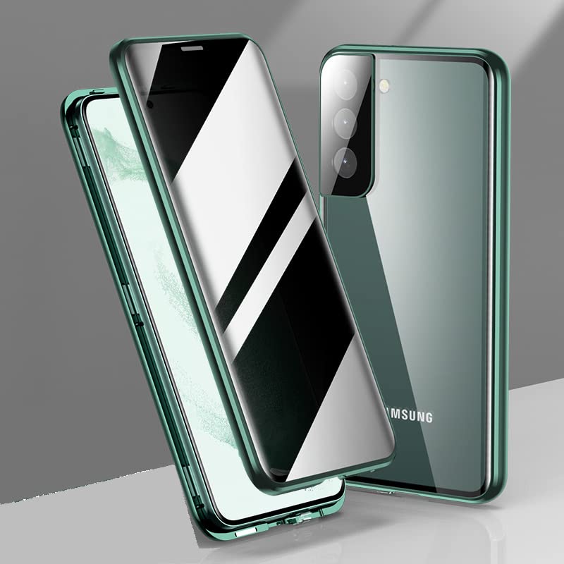 CeeEee Anti-Spy Case für Samsung S22 Hülle 5G Ultra Dünn Magnetische Cover mit Dual Gehärtetem Glas