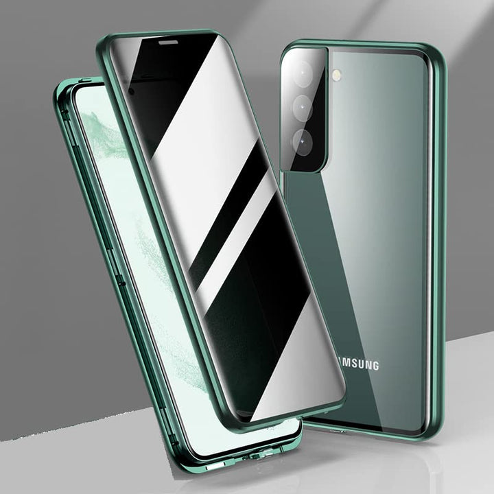 CeeEee Anti-Spy Case für Samsung S22 Hülle 5G Ultra Dünn Magnetische Cover mit Dual Gehärtetem Glas