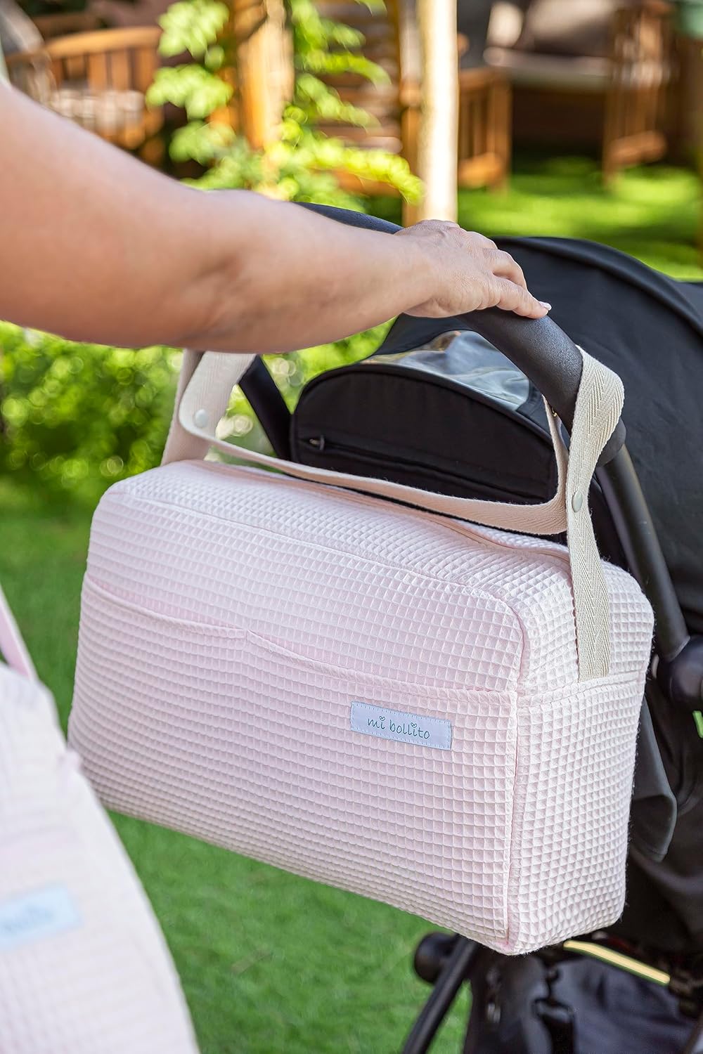 Kinderwagen-Tasche, praktisch, stilvoll und multifunktional, mit grossem Fassungsvermögen, (Hellrosa