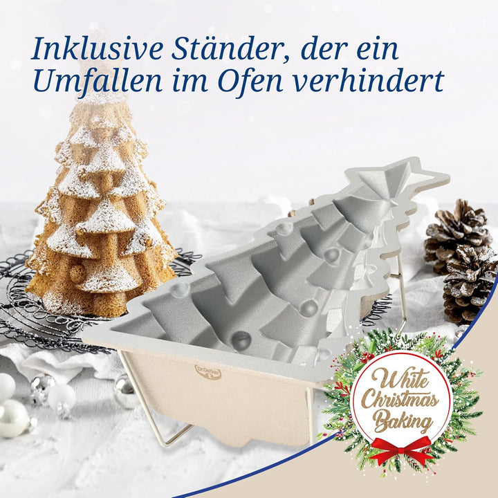 Dr. Oetker Motivbackform Tannenbaum White Christmas Baking, für Weihnachten, Tannenbaumform mit Anti