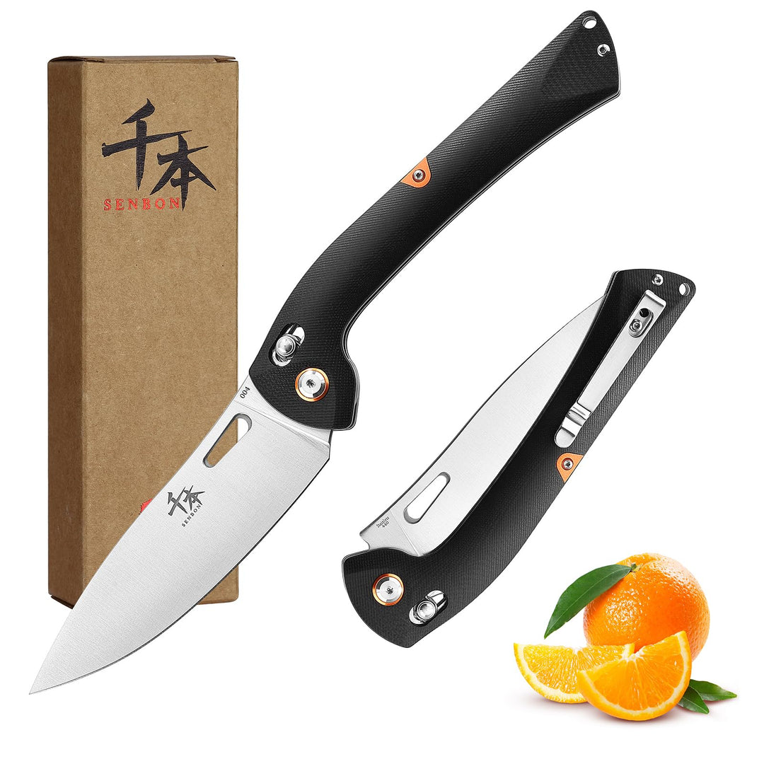 SENBON 440 Sharp Falten Universal Messer G10 Griff Obst Camping Outdoor Back Clip Tragbares Obst Mes