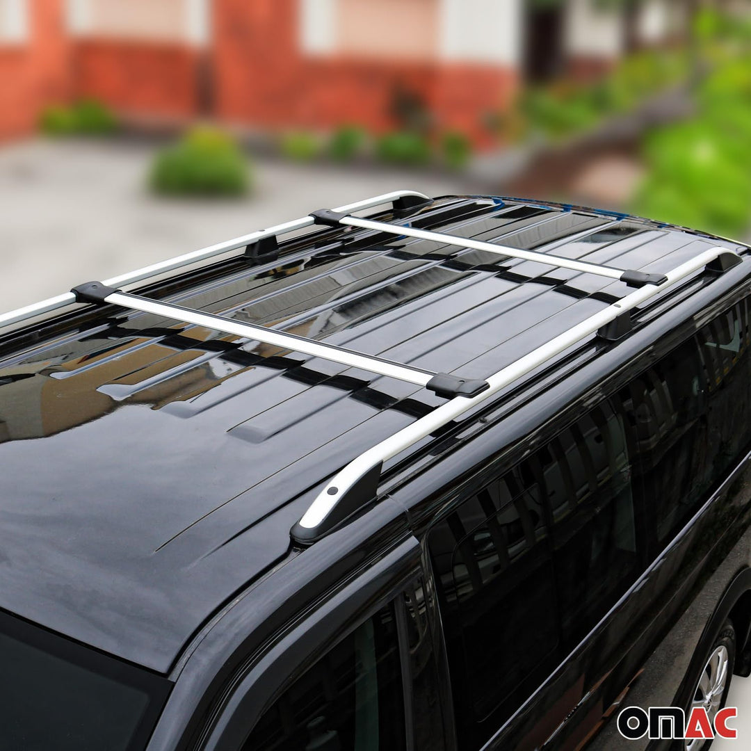 OMAC Aluminium Dachträger Querträger für Dacia Dokker 2012-2022 – Max. 75 kg – 2 Stangen Silber
