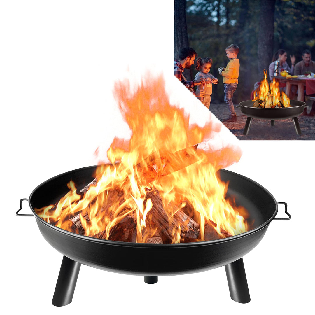 Froadp Feuerschalen für den Garten Rund Ø80cm Feuerstelle aus Metall Multifunktionale Feuerkorb mit