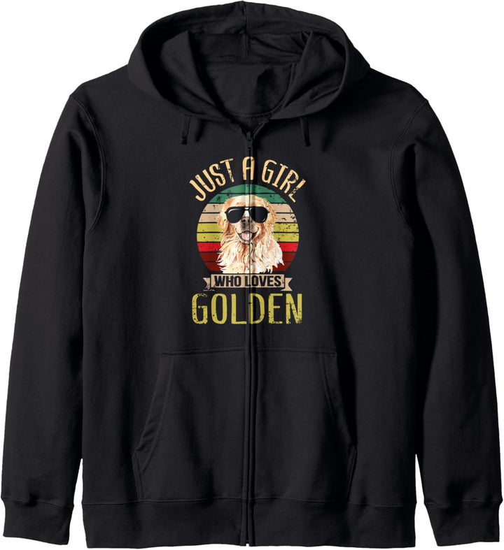 Just A Girl Who Loves Goldens Cute Golden Retriever Dog Kapuzenjacke