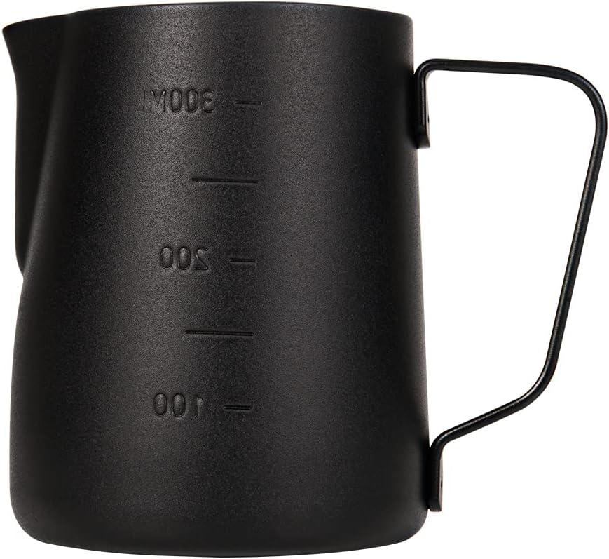 Dianoo Espresso Dampfkrug 350ml, Milchaufschäumkrug Edelstahl mit Messung, Milchaufschäumbecher, Kaf