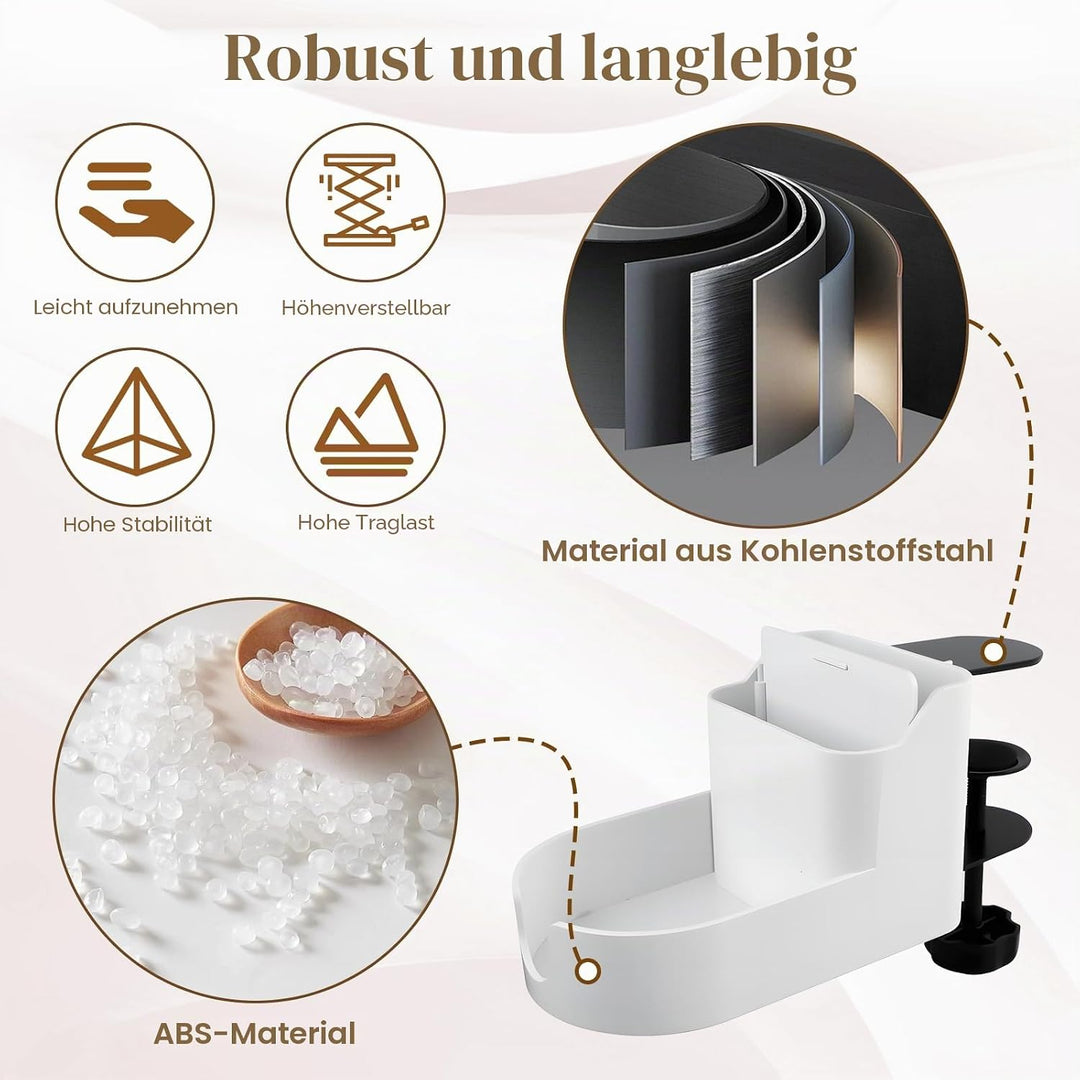 Getränkehalter Tisch, Einstellbar Becherhalter Schreibtisch, 2 in 1 getränke Halter, getränkehalter