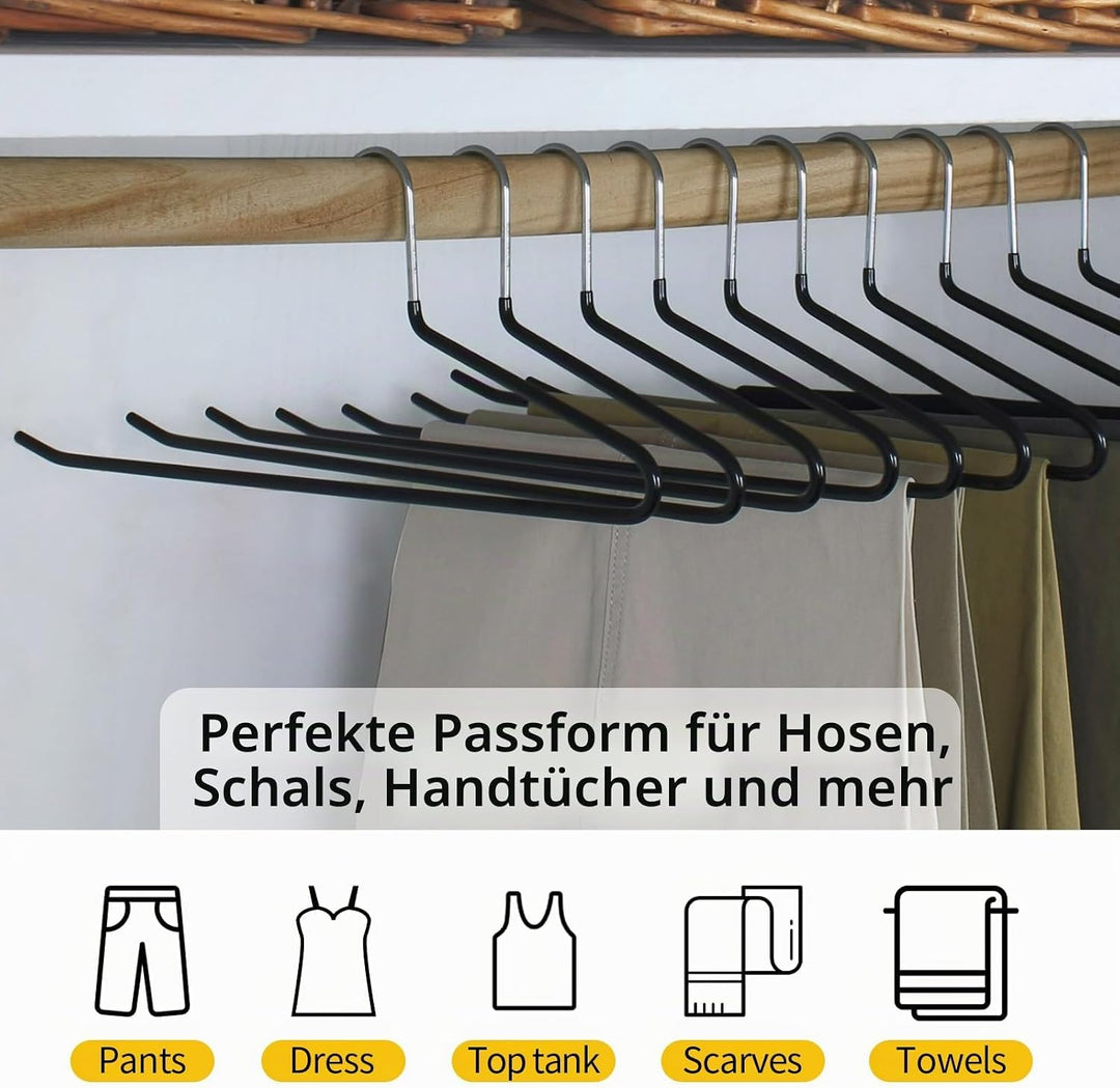 Hangerman Hosenbügel mit offenem Ende, Metall, für Hosen, Jeans, Schals, Handtücher, platzsparend, r