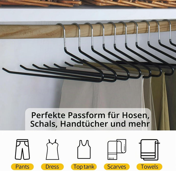 Hangerman Hosenbügel mit offenem Ende, Metall, für Hosen, Jeans, Schals, Handtücher, platzsparend, r