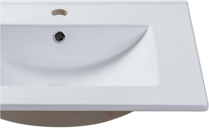 Vente-unique - Waschbecken rechteckig - 61 x 46,5 cm - Keramik - Weiss - MOTIAC