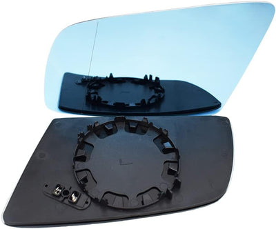 Riloer Mirror Rearview Left/Right with Heating, White/Blue Tinting, B-M-W 5 Series E60 520D 520i 523