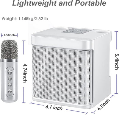 Karaoke Anlage mit 2 Mikrofonen,Bluetooth Karaoke Maschine, Kabellose Karaoke Anlage, Lautsprecher m