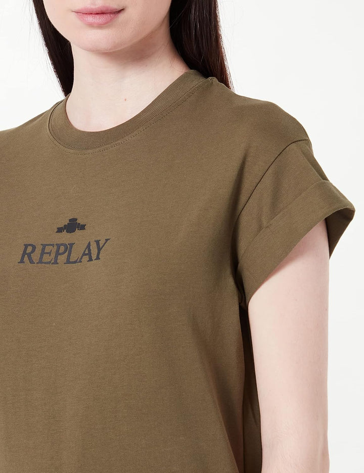 Replay Damen T-Shirt XS 238 Army Green, XS 238 Army Green