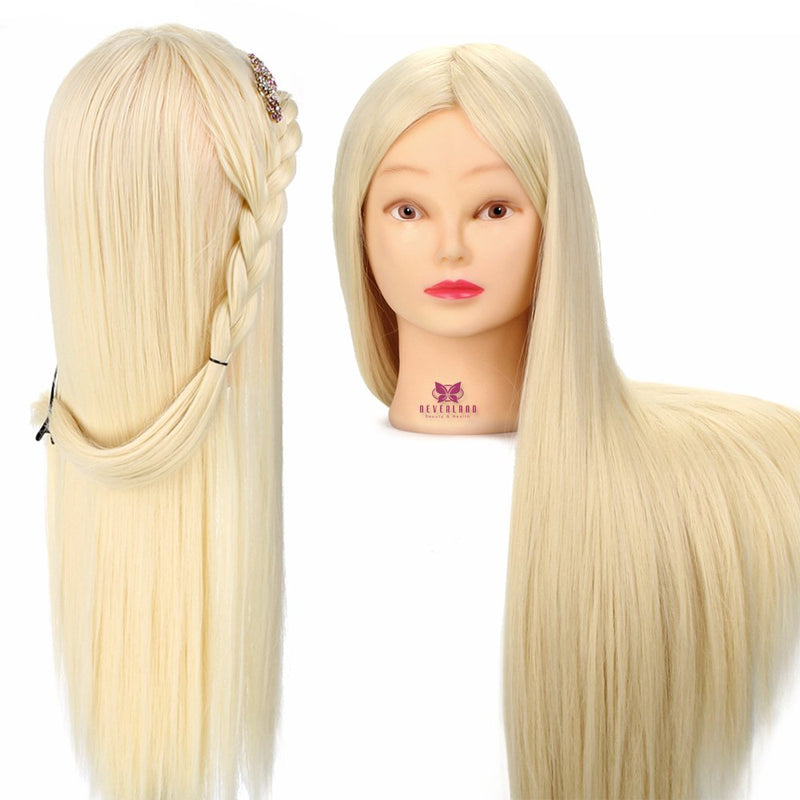 Übungskopf Blonde Neverland Beauty 26 Zoll 100% Kunsthaar-Friseurzubehör Schaufensterpuppenkopf mit