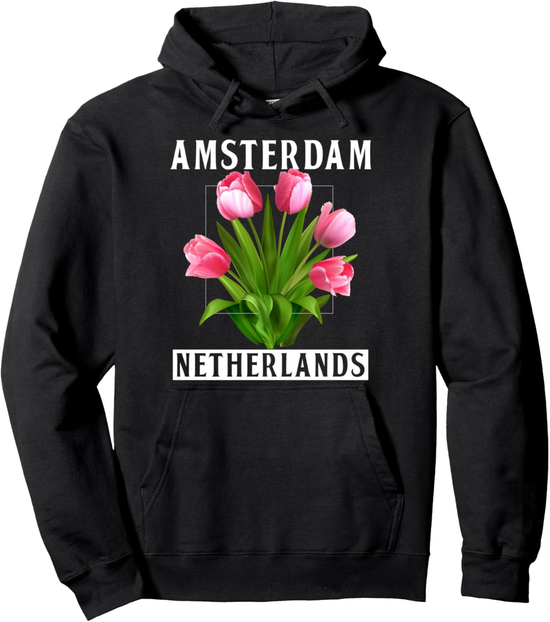 Amsterdam Niederlande Tulpen Blume Pullover Hoodie
