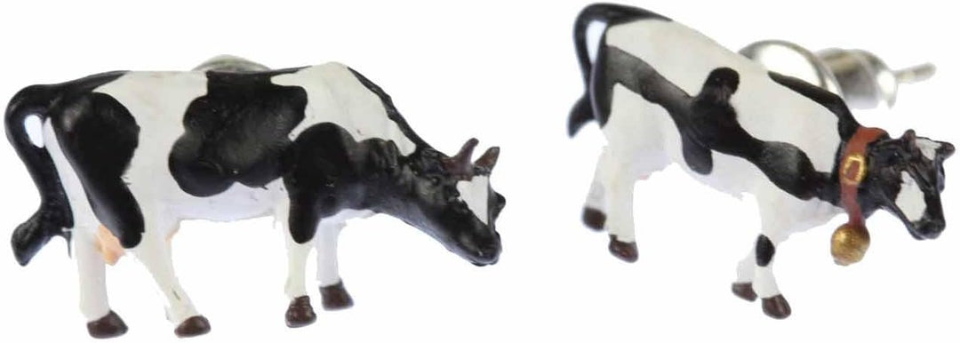 Miniblings Kuh Kühe Bauernhof Ohrstecker schwarz weiss midi - Handmade Modeschmuck I Ohrringe Stecke