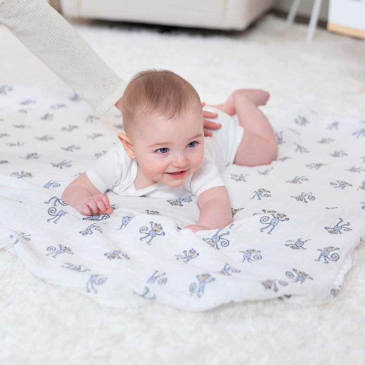 aden + anais Cotton Muslin Swaddle - 2 Packquadrate | Grosse Empfangsdecken für Mädchen & Jungen | I