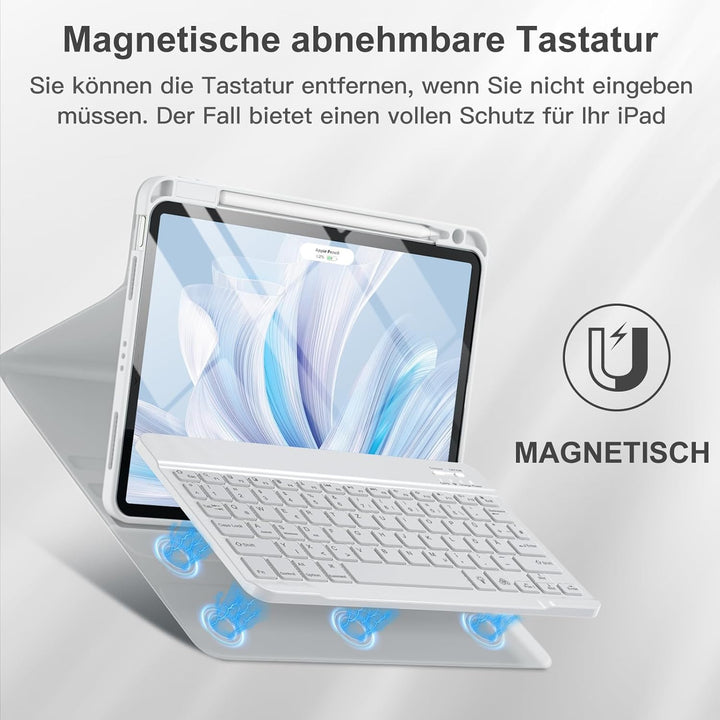 Vobafe Hülle mit Tastatur für iPad Air 11 Zoll 2025 2024 M3 M2/iPad Air 5 4 2022 2020 10,9 Zoll, 7 F