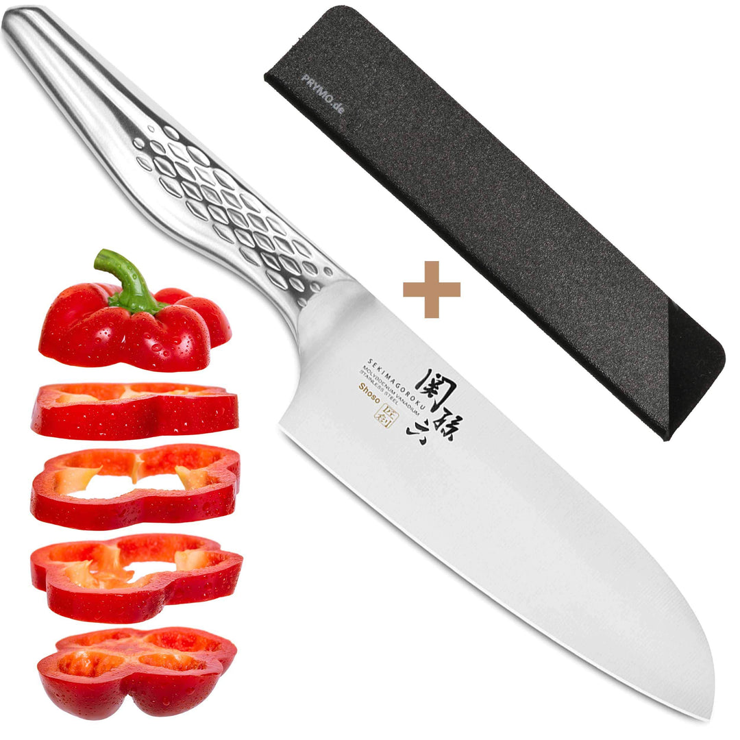 KAI Seki Magoroku Shoso kleines Santoku Messer 14,5 cm inkl. Klingenschutz 03) Santoku 14cm, 03) San