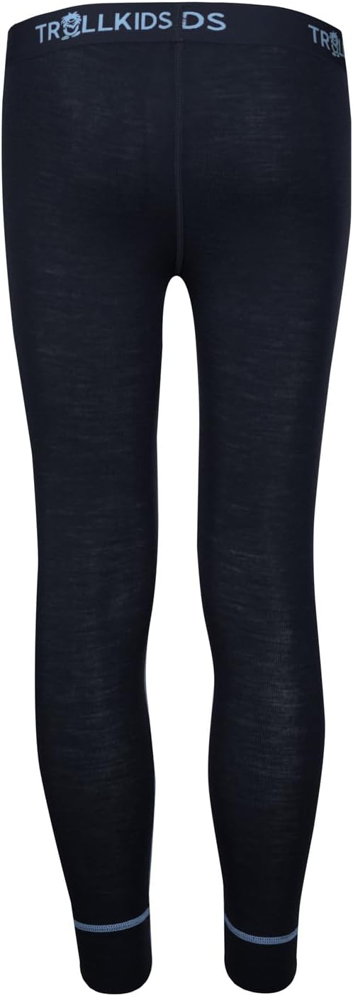 Trollkids Kinder Merino schnelltrocknendes Funktionsunterwäsche Set, Anthrazit / Mittelblau