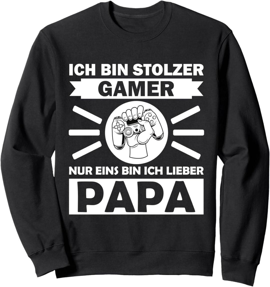 Stolzer Gaming Papa Vater Vatertag Gamer Zocken Zocker Sweatshirt