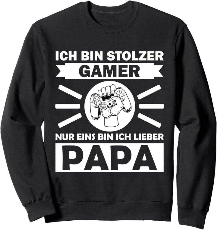 Stolzer Gaming Papa Vater Vatertag Gamer Zocken Zocker Sweatshirt
