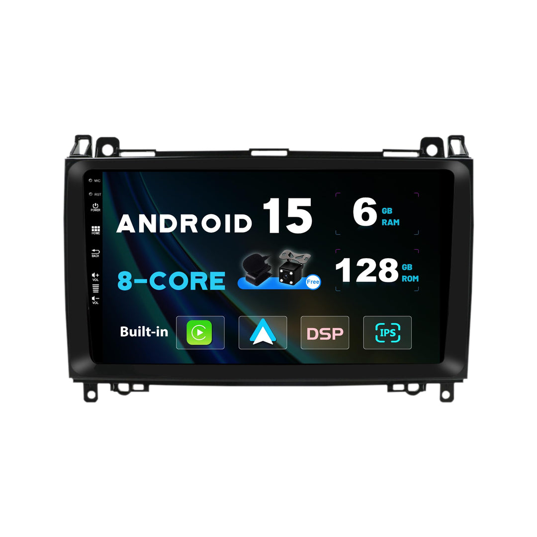 SXAUTO Android 12 - [6G+128G] - IPS Autoradio Passt für Benz W169 W245 B160 B170 B180 B200 W639 Vito