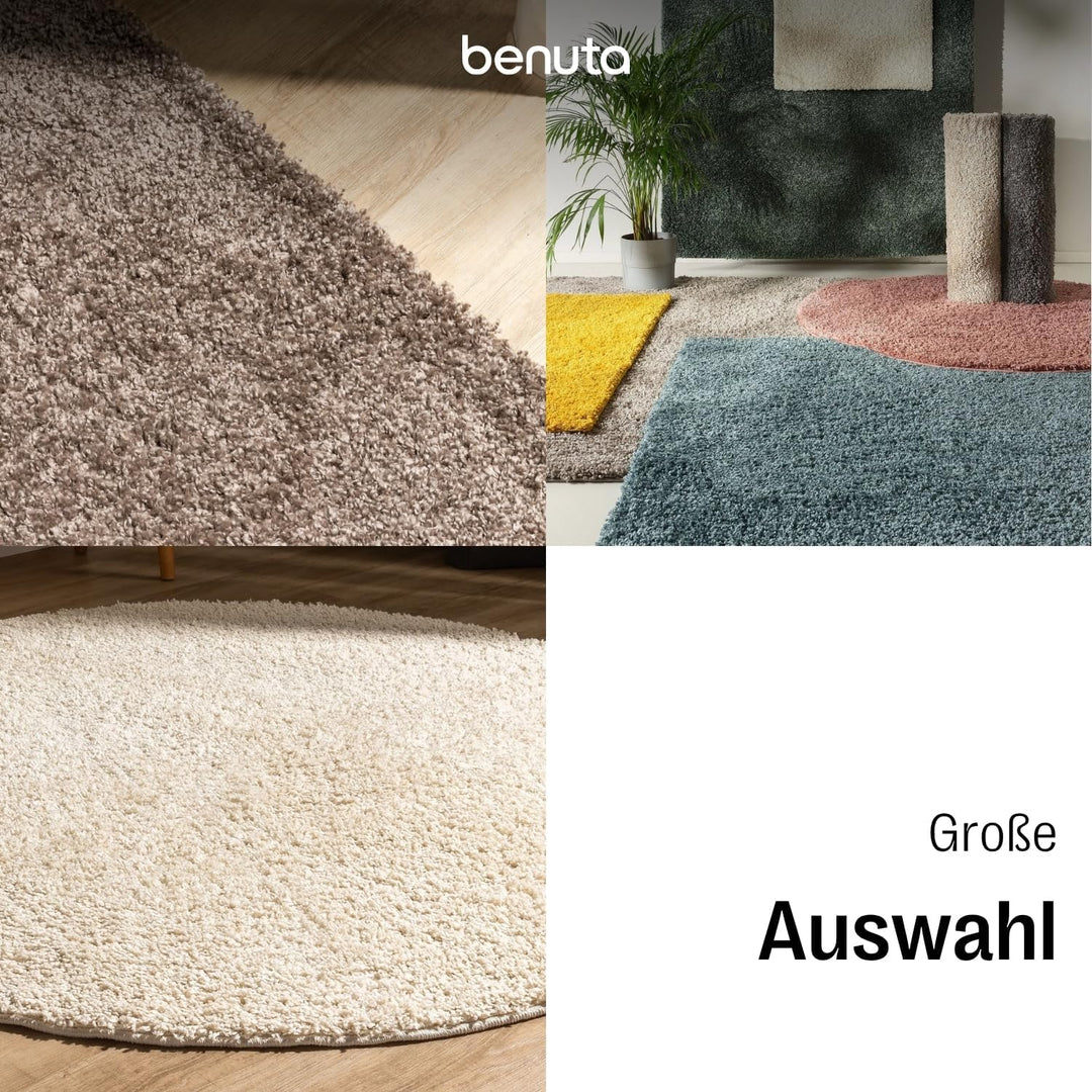 benuta Basic Waschbarer Hochflorteppich Soho - Kunstfaser - Rechteckig & im Style: Uni, Minimalistis