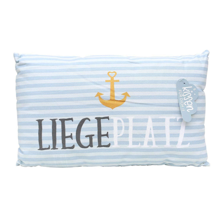 Dekohelden24 Meer Kissen mit Bezug aus 100% Baumwolle, L/B/H: 40 x 13 x 23 cm. Motiv: Liegeplatz.