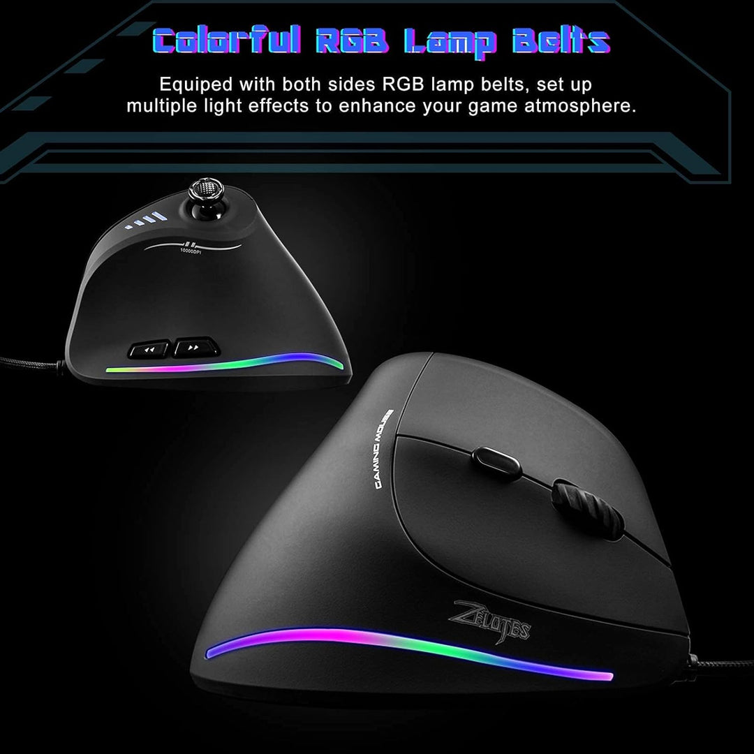 TKMARS Gaming Maus, Optische Vertical Gaming Mouse mit Joystick,Ergonomisches Design Vorbeugung gege