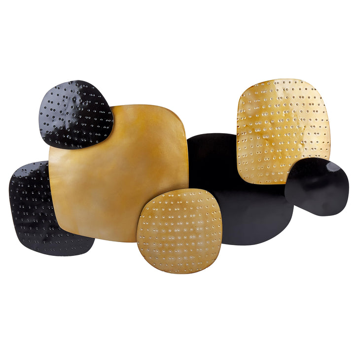 Wanddekoration geometrisch Metall schwarz / gold einteilig handgemacht Hafnium