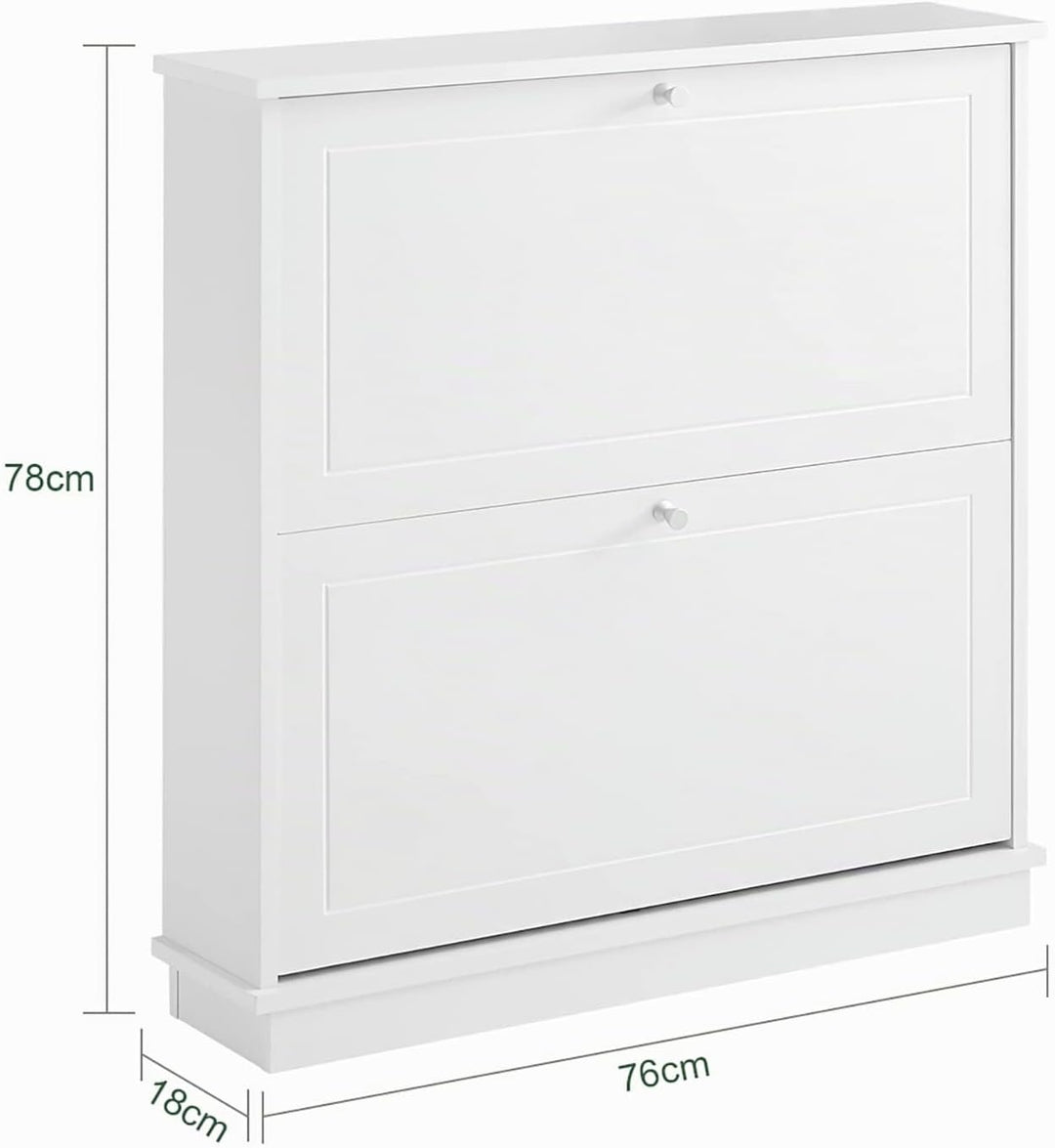 SoBuy Schuhschrank Schmal Schuhkipper Schmal mit 2 Klappen - für bis zu 10 Paar Schuhe, stabil und k