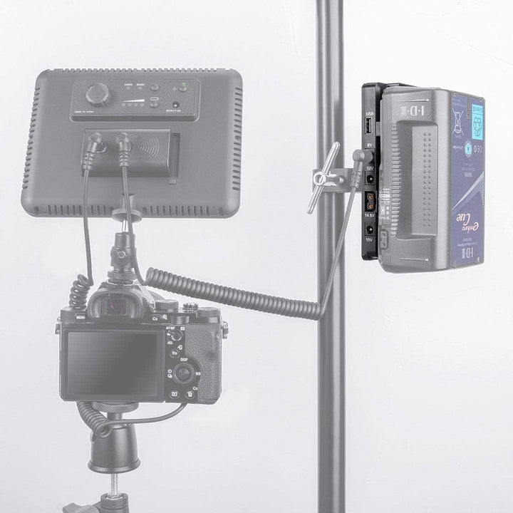 Fomito V-Lock V-Mount Batterieadapterplatte mit Superklemme für Beleuchtungsständer, Stativ, Stützst