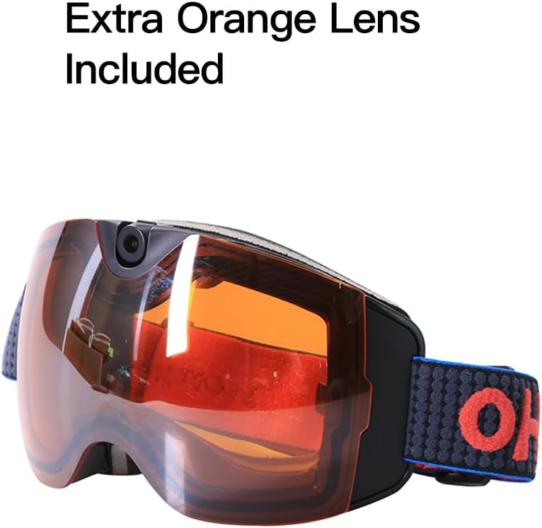 OhO Camera Ski Goggles, 4K Camera Snowboard Goggles with Adjusted View of Camera Recroding Wifi-Mult