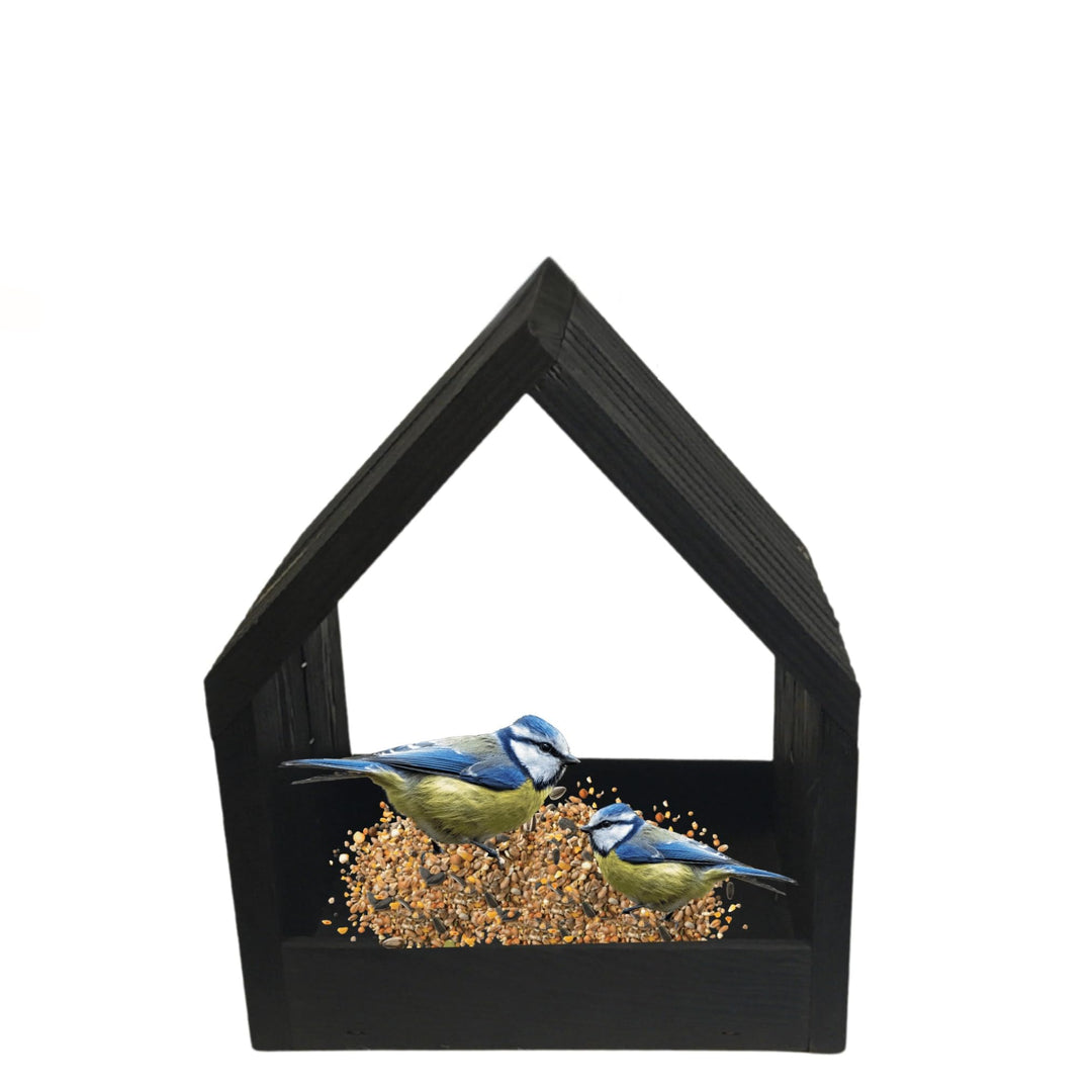 Vogelhaus mit Ständer aus FSC® Holz, Vogelkäfig mit Dach, Wetterfestes Vogelfutterhaus für Garten &