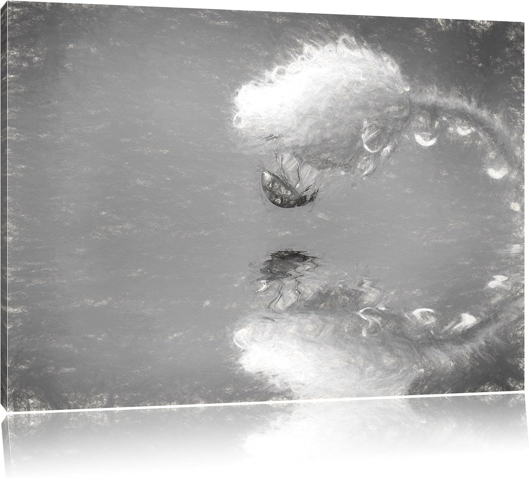 Pixxprint Marienkäfer Mohnblume als Leinwandbild/Grösse: 100x70 cm/Wandbild/Kunstdruck/fertig bespan