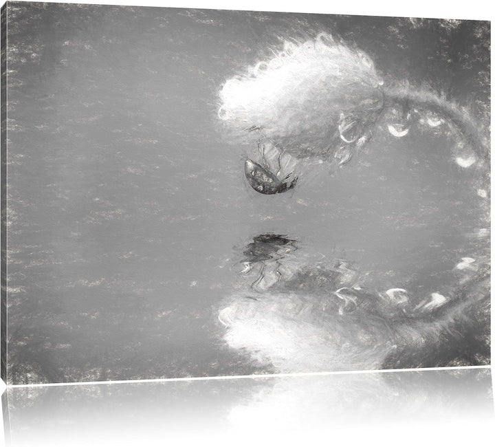 Pixxprint Marienkäfer Mohnblume als Leinwandbild/Grösse: 100x70 cm/Wandbild/Kunstdruck/fertig bespan