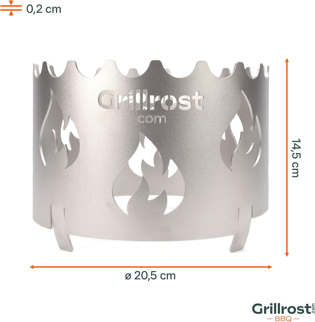 Grillrost.com Das Original Edelstahl Wokaufsatz | Krone für alle Feuerplatten mit 20cm Feuerloch mit
