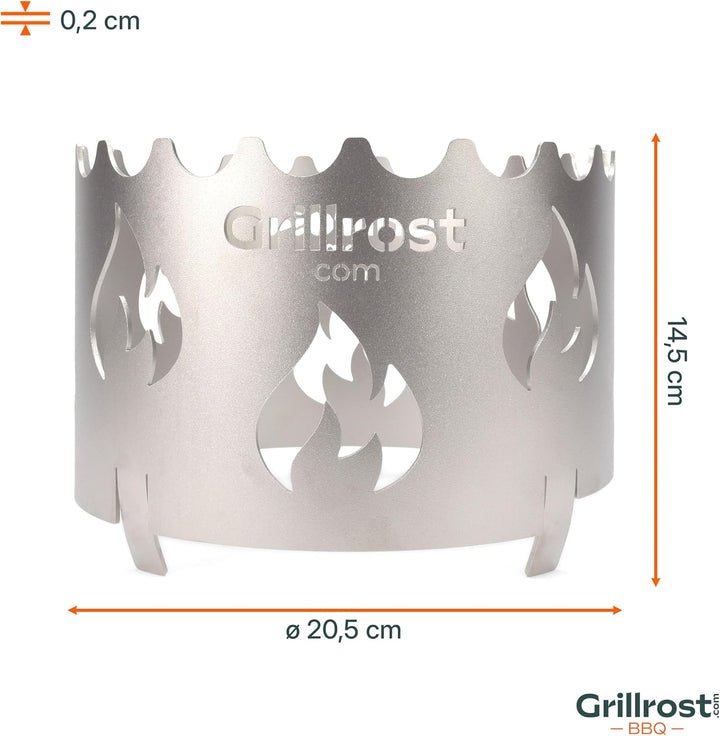 Grillrost.com Das Original Edelstahl Wokaufsatz | Krone für alle Feuerplatten mit 20cm Feuerloch mit