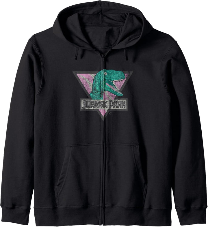 Jurassic Park Velociraptor Pastel Scratched Triangle Kapuzenjacke