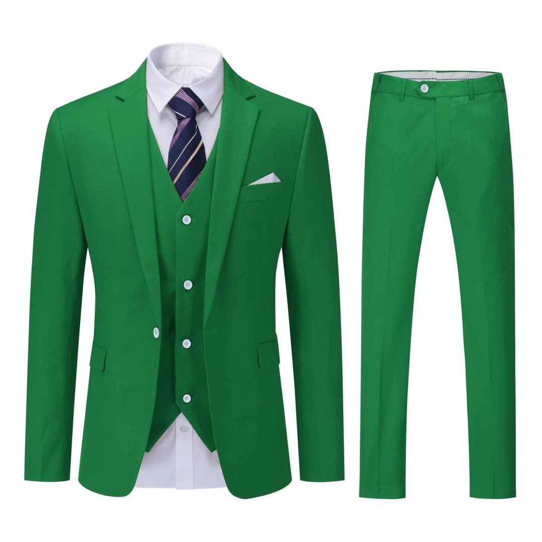 YOUTHUP Herren 3 Teilig Anzug Slim Fit Formell Anzüge 1 Knopf Herrenanzug für Business Hochzeit S Gr