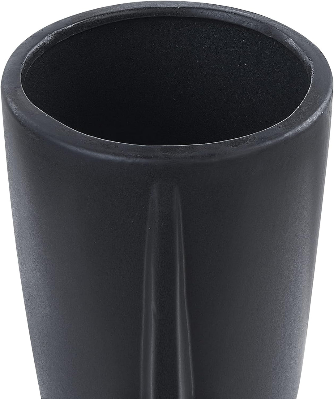 Blumenvase Keramik handgefertigt schwarz 22 cm Gesichtsmotiv Modern Artemis