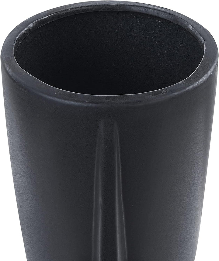 Blumenvase Keramik handgefertigt schwarz 22 cm Gesichtsmotiv Modern Artemis