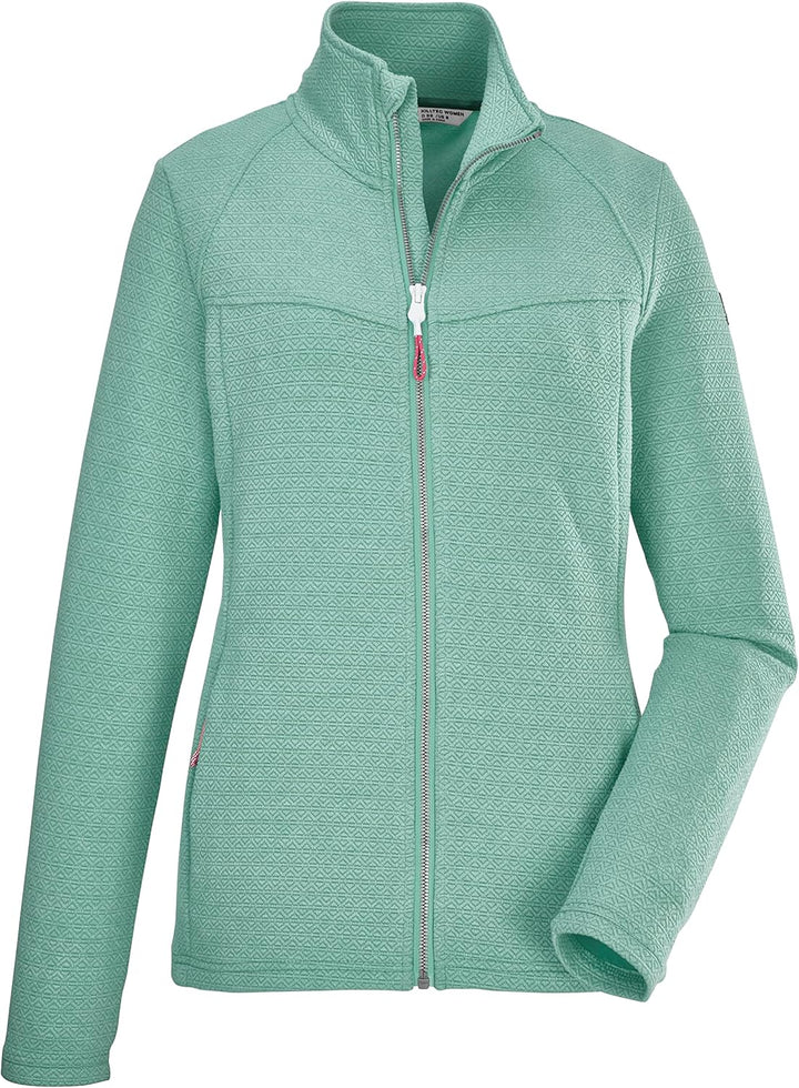 Killtec Damen Kos 102 Wmn Flx Jckt Stretchjacke mit Stehkragen/Fleecejacke 38 pistazie, 38 pistazie
