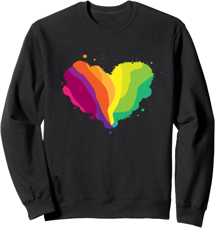 LGBT Gay Lesbian Pride Herzflagge Farben Stolz Monat Sweatshirt