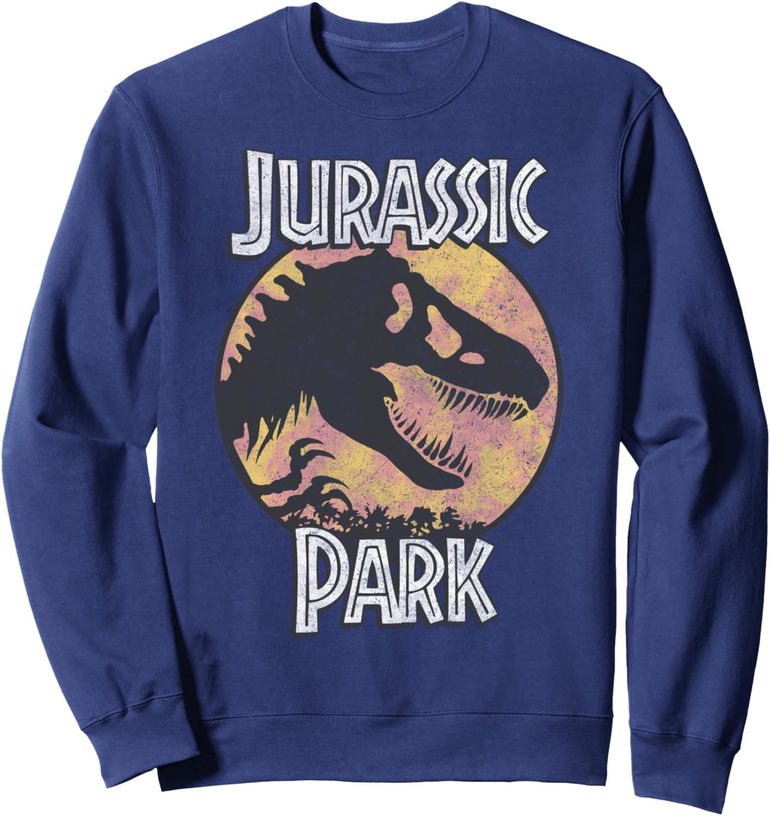 Jurassic Park Simple Logo T-Rex Silhouette Circle Sweatshirt