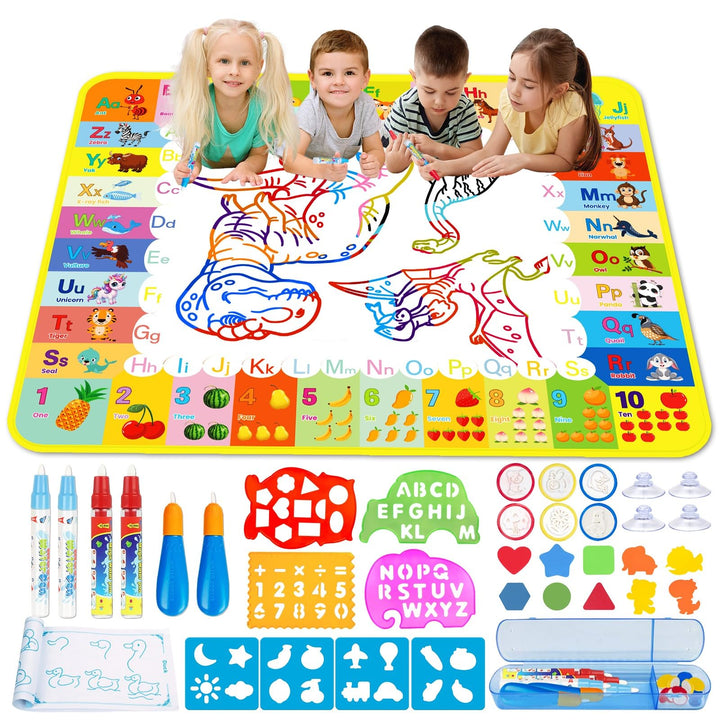 Aqua Wasser Doodle Matte, 120×100cm Aqua Magic Doodle Matte mit Spielzeug Kinderspielzeug ab 1 2 3 J