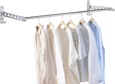 JOLY FANG Wand Kleiderlüfter, Kleiderständer kleiderhaken Klappbar mit Stange, Wandmontage Garderobe