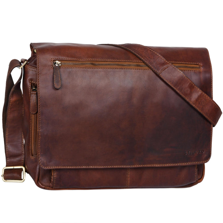 STILORD 'Jan' 15,6 Zoll Laptoptasche Leder Herren Damen Umhängetasche Unitasche Aktentasche Freizeit